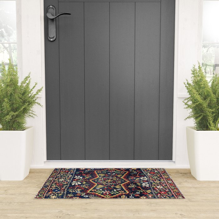North Indian Floral Rug Print Welcome Mat Gallery Image 3