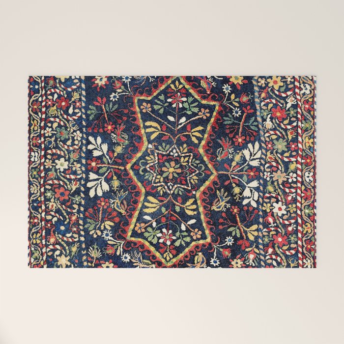 North Indian Floral Rug Print Welcome Mat Gallery Image 1