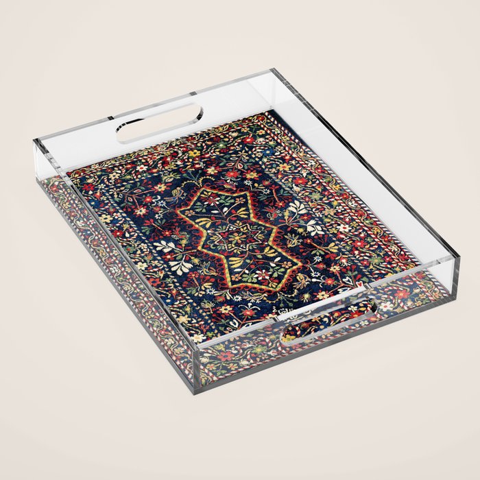 North Indian Floral Rug Print Acrylic Tray Gallery Image 1