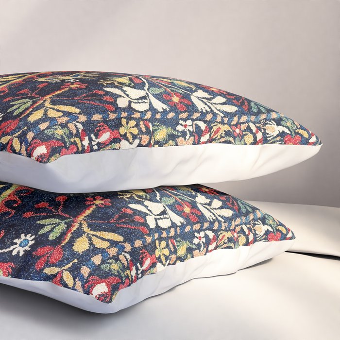 North Indian Floral Rug Print Pillow Sham Gallery Image 3