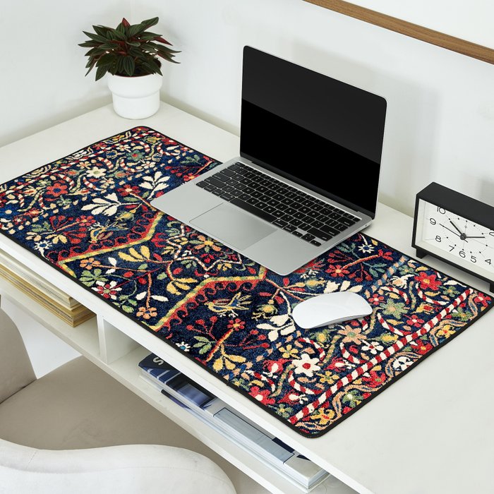North Indian Floral Rug Print Desk Mat Gallery Image 2