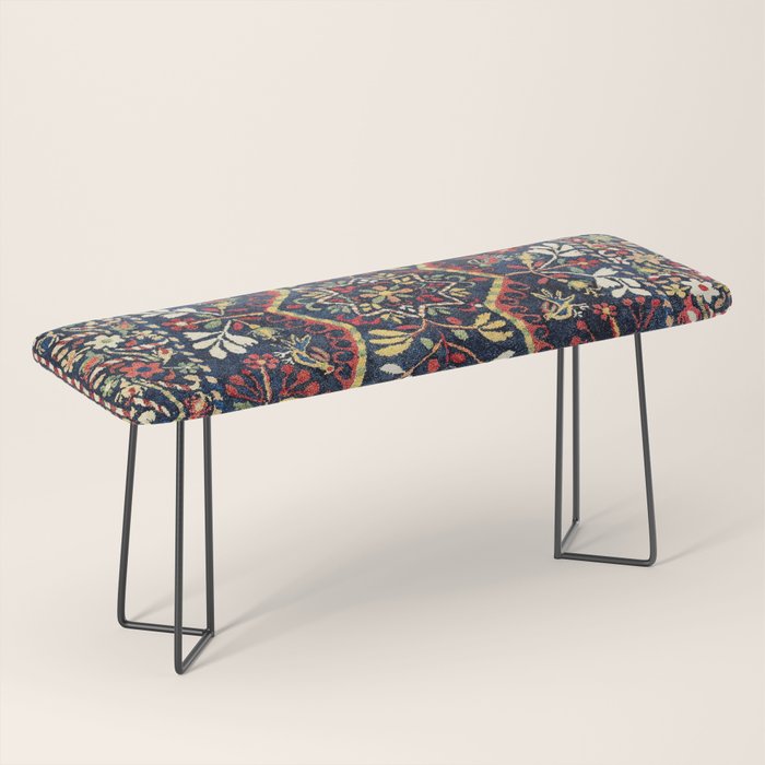 North Indian Floral Rug Print Bench Gallery Image 1