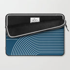 Geometric Lines in night Blue 16 (Rainbow Abstract) Laptop Sleeve Gallery Image 2