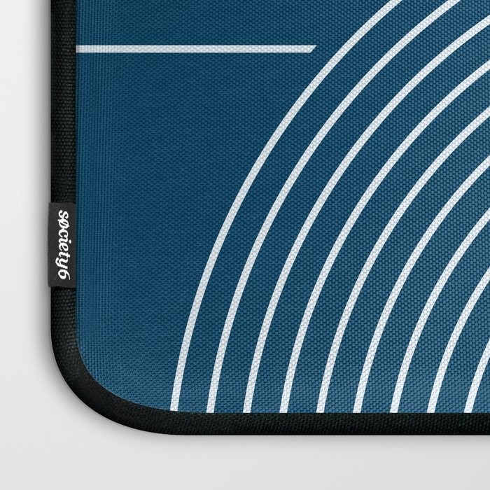 Geometric Lines in night Blue 16 (Rainbow Abstract) Laptop Sleeve Gallery Image 3