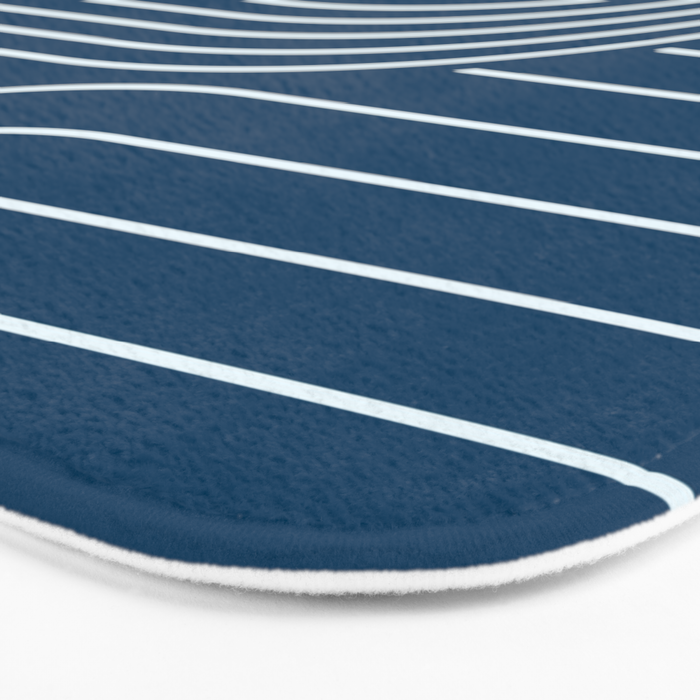 Geometric Lines in night Blue 16 (Rainbow Abstract) Bath Mat Gallery Image 3