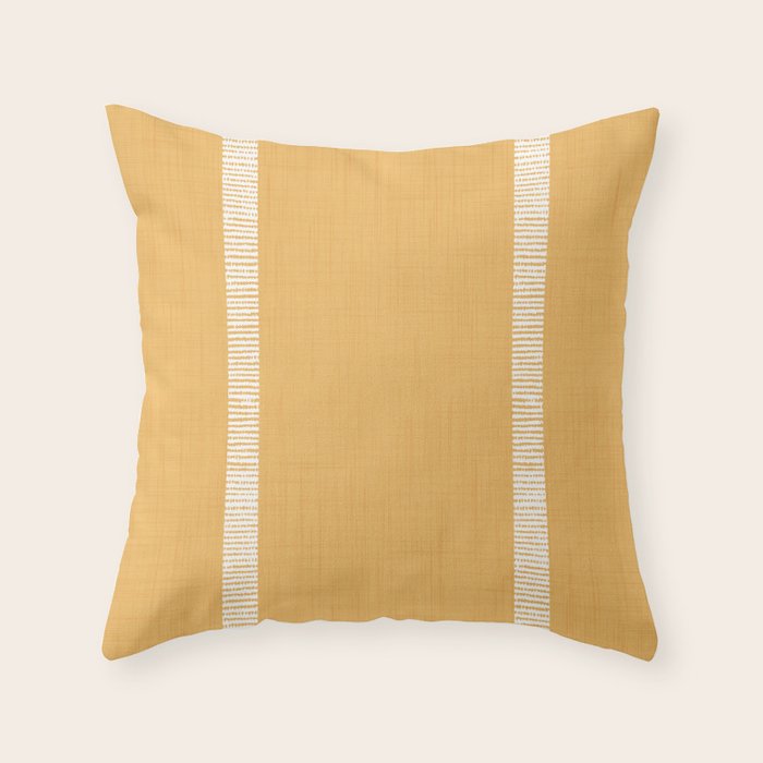 Modern Boho Serenity Stripes Butter Yellow Throw Pillow Gallery Image 6
