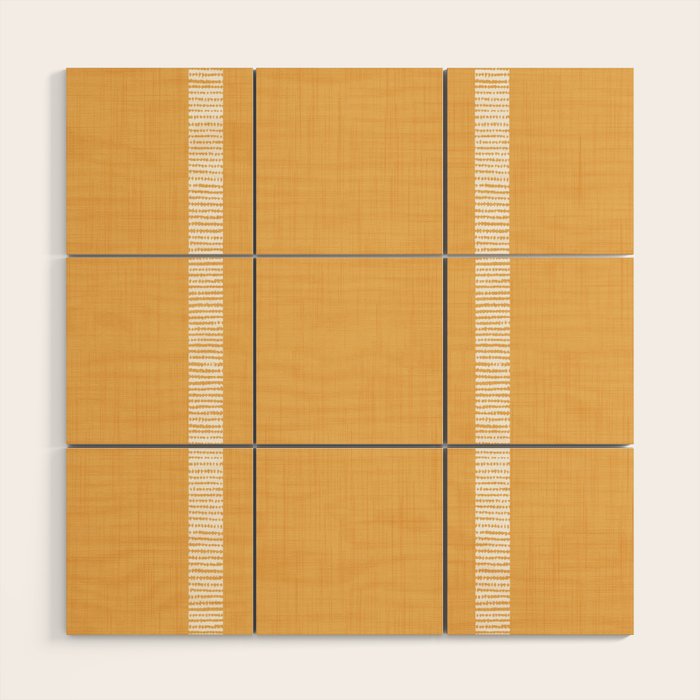Modern Boho Serenity Stripes Butter Yellow Wood Wall Art Gallery Image 1