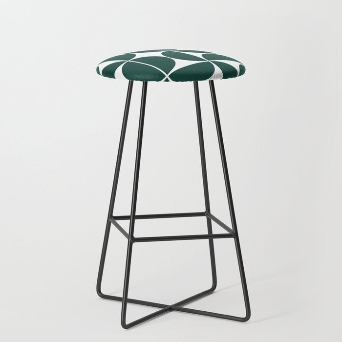Mid Century Modern Geometric 04 Dark Green Stool Gallery Image 1