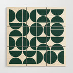 Mid Century Modern Geometric 04 Dark Green Wood Wall Art Gallery Image 1