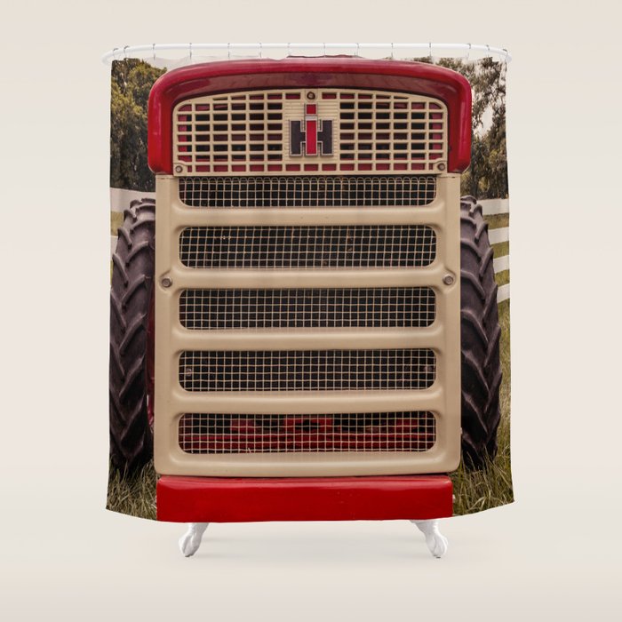 International Grill Red Tractor Front  Shower Curtain Gallery Image 1