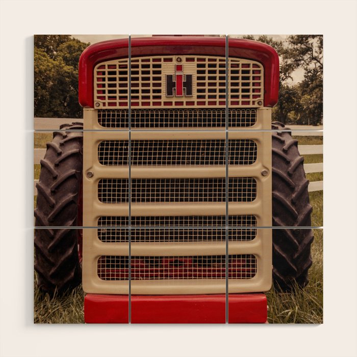 International Grill Red Tractor Front  Wood Wall Art Gallery Image 1