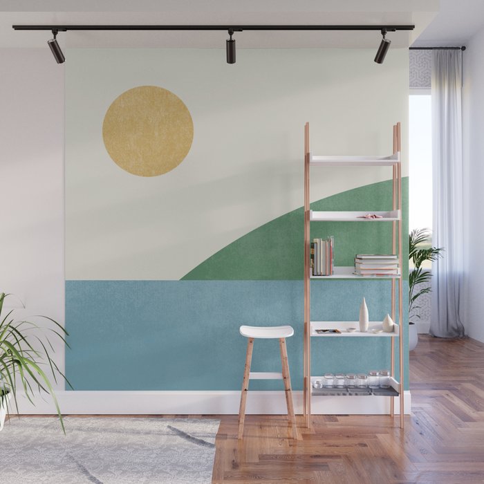 Sunny Landscape Wall Mural Gallery Image 1