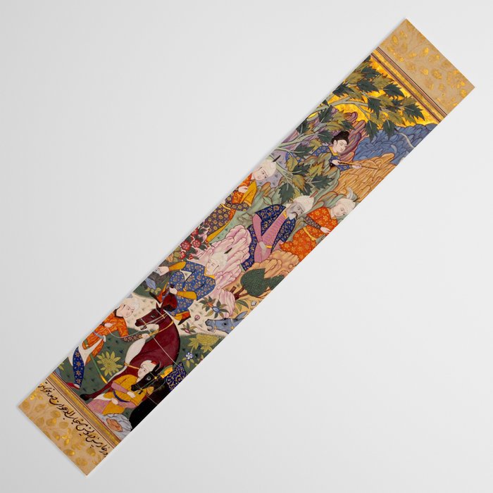 Alexander asking a dervish for knowledge that will enable him to win a battle Antique Islamic Art  Table Runner Gallery Image 3