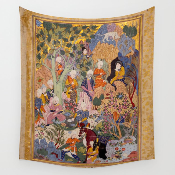 Alexander asking a dervish for knowledge that will enable him to win a battle Antique Islamic Art  Wall Tapestry Gallery Image 4