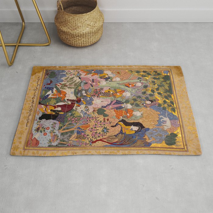 Alexander asking a dervish for knowledge that will enable him to win a battle Antique Islamic Art  Rug Gallery Image 1