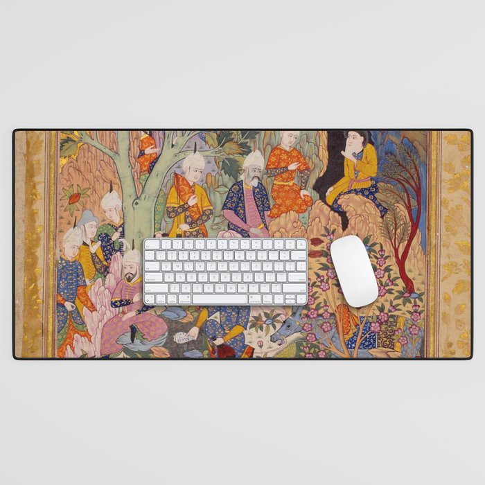 Alexander asking a dervish for knowledge that will enable him to win a battle Antique Islamic Art  Desk Mat Gallery Image 1