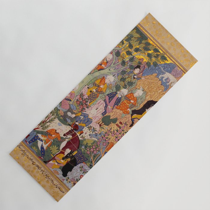 Alexander asking a dervish for knowledge that will enable him to win a battle Antique Islamic Art  Yoga Mat Gallery Image 1