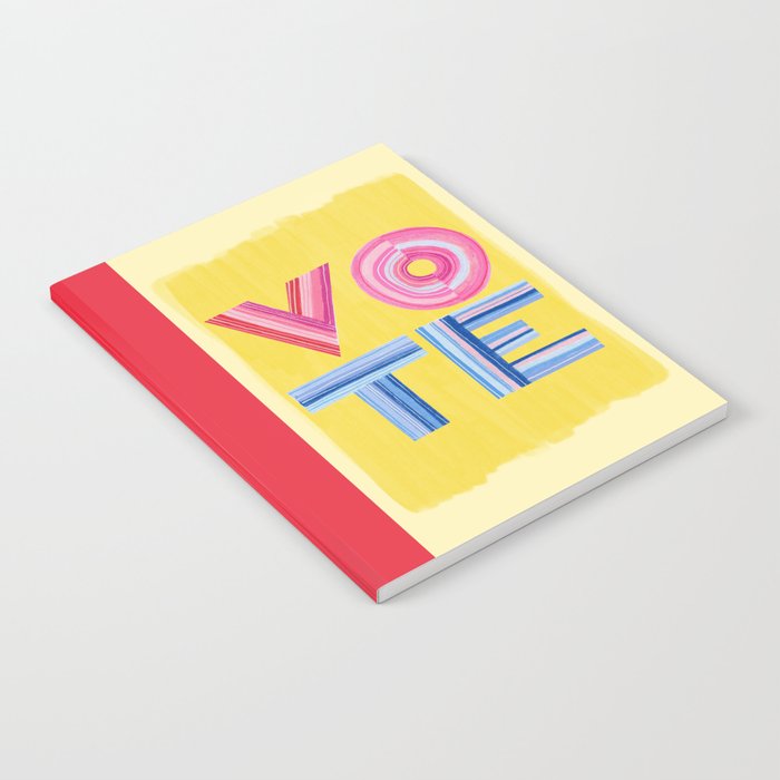 Vote Hand Lettering on Yellow Watercolor Background Notebook Gallery Image 2