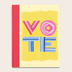 Vote Hand Lettering on Yellow Watercolor Background Notebook Gallery Image 4