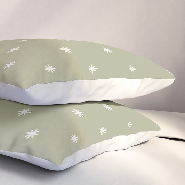 Sparkles Sage Green Pillow Sham Gallery Image 3