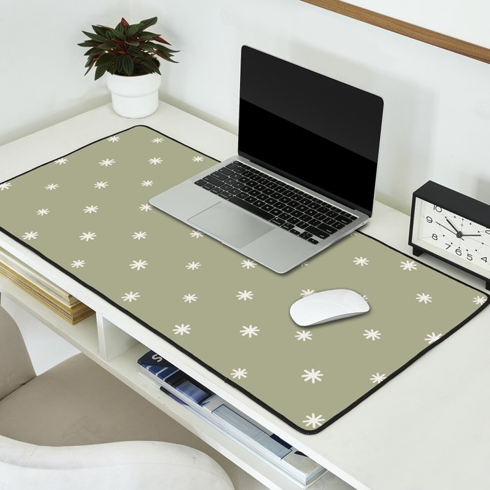 Sparkles Sage Green Desk Mat Gallery Image 2