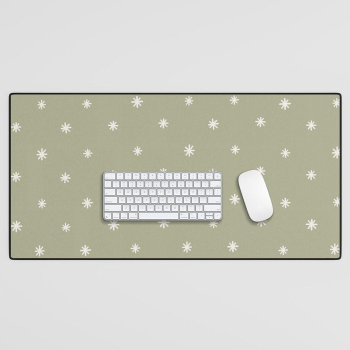 Sparkles Sage Green Desk Mat Gallery Image 1