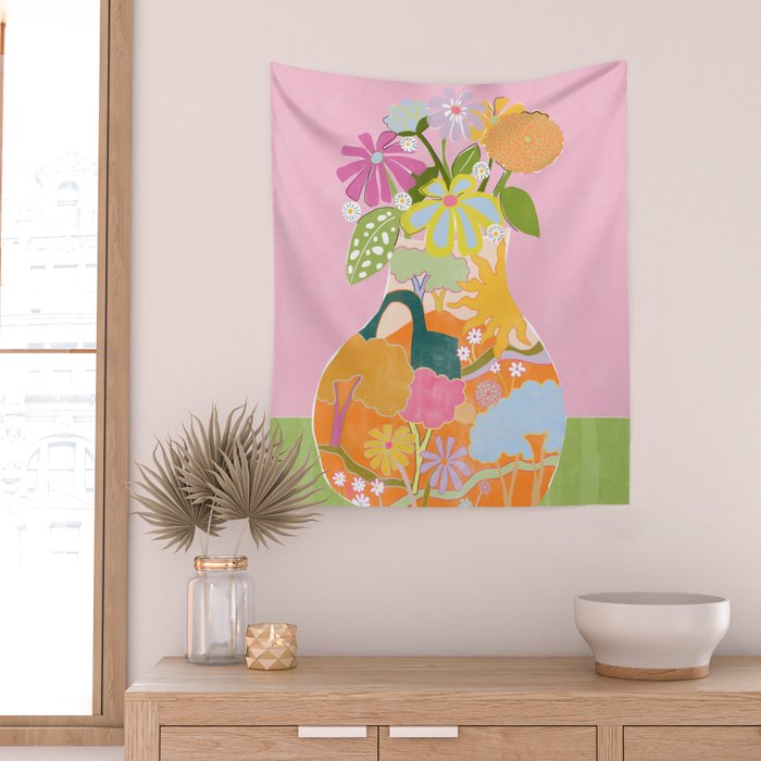 Colourful Garden Wall Tapestry Gallery Image 2