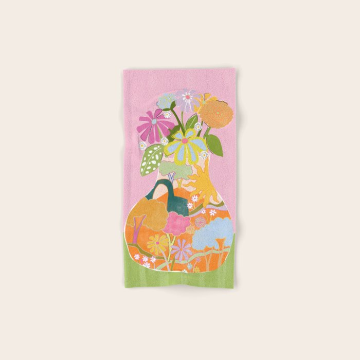 Colourful Garden Bath Towel Gallery Image 1