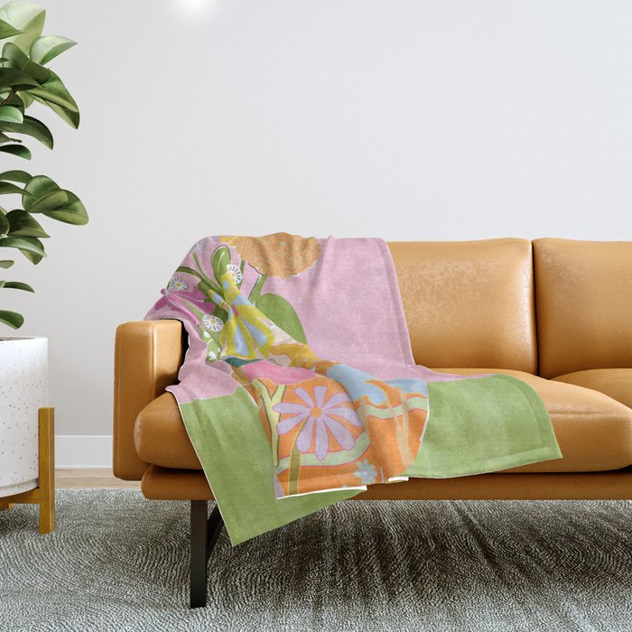 Colourful Garden Throw Blanket Gallery Image 1