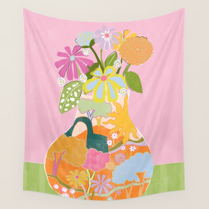 Colourful Garden Wall Tapestry Gallery Image 4