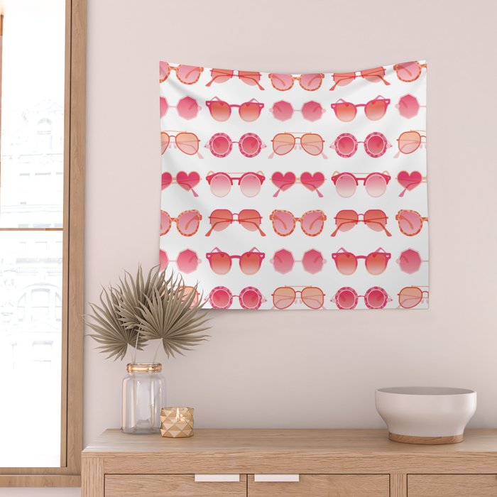 Sunglasses Collection - Pink OmbrÃ© Palette Wall Tapestry Gallery Image 2