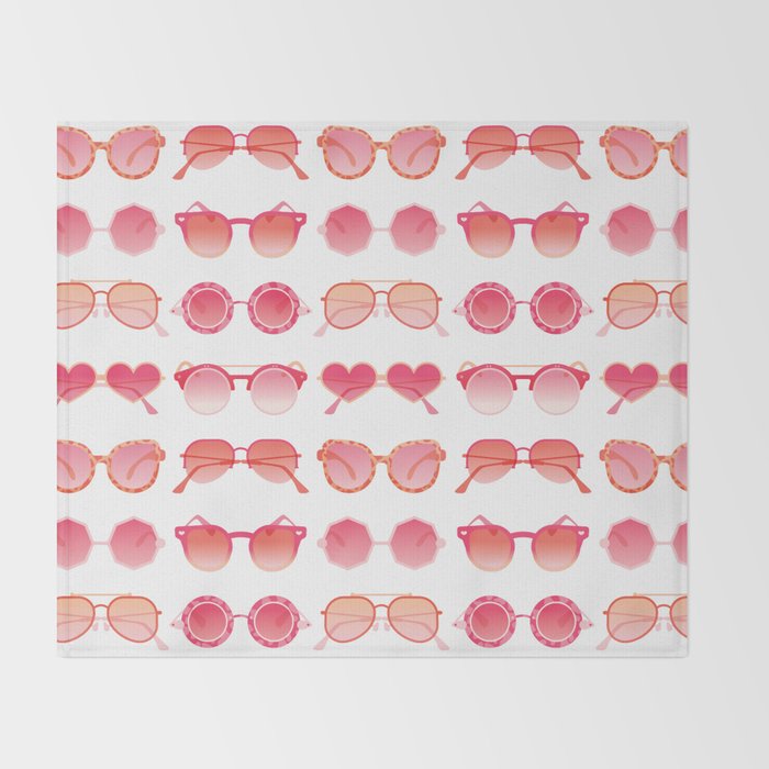 Sunglasses Collection - Pink OmbrÃ© Palette Throw Blanket Gallery Image 2