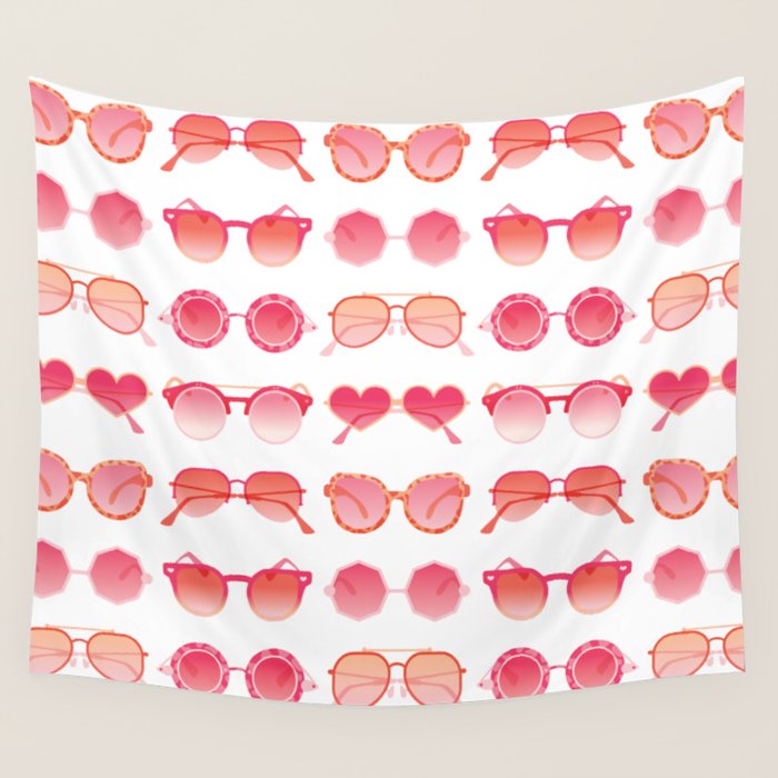 Sunglasses Collection - Pink OmbrÃ© Palette Wall Tapestry Gallery Image 4