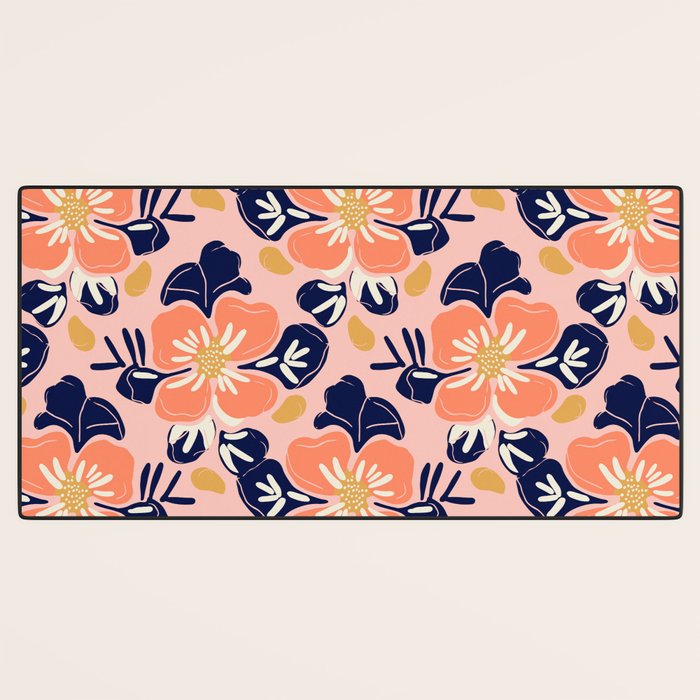 Vintage floral nature art pattern Desk Mat Gallery Image 3
