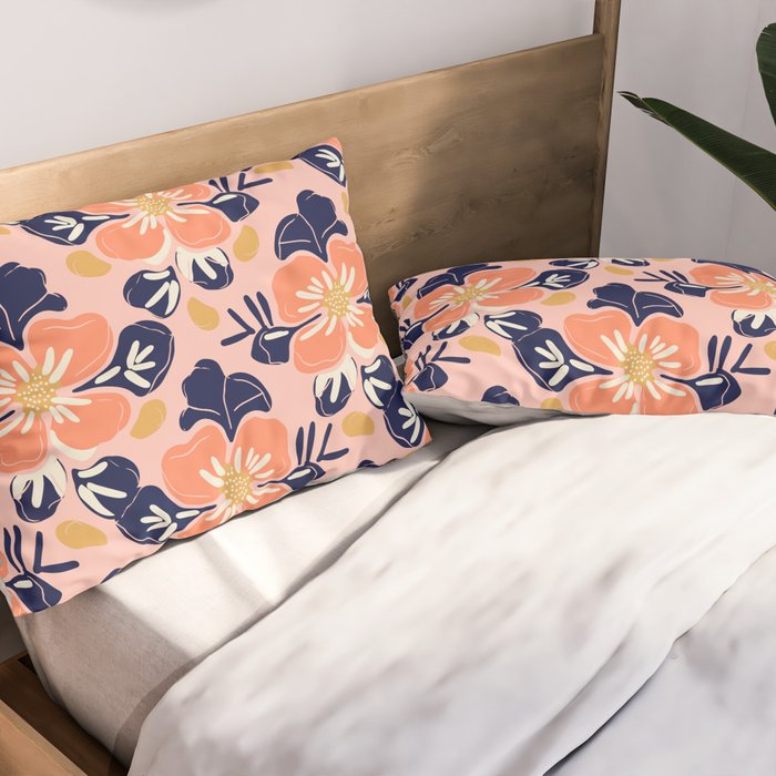 Vintage floral nature art pattern Pillow Sham Gallery Image 2