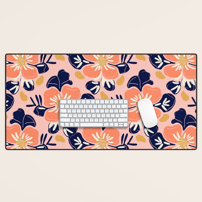 Vintage floral nature art pattern Desk Mat Gallery Image 1