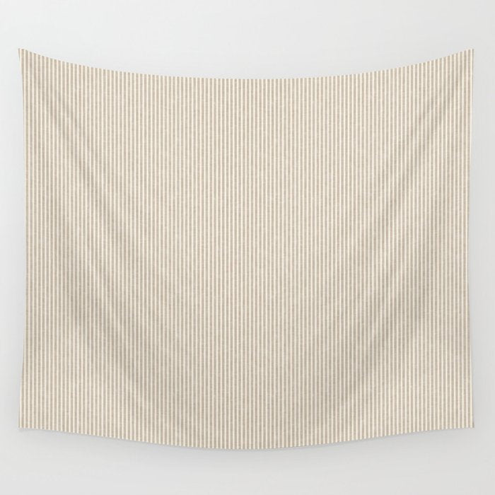 linen textured stripes - sand Wall Tapestry Gallery Image 4