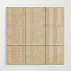 linen textured stripes - sand Wood Wall Art Gallery Image 1