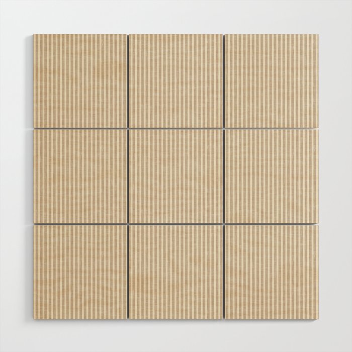 linen textured stripes - sand Wood Wall Art Gallery Image 1
