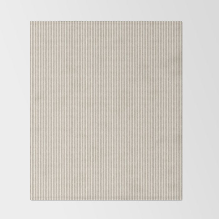 linen textured stripes - sand Throw Blanket Gallery Image 2