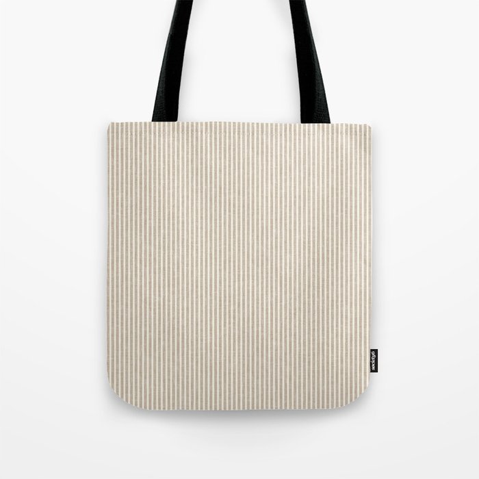 linen textured stripes - sand Tote Bag Gallery Image 1