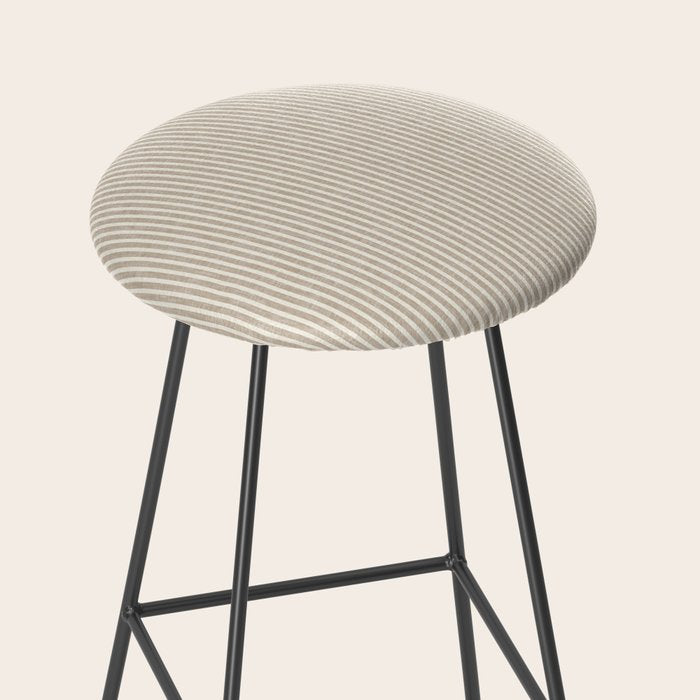 linen textured stripes - sand Stool Gallery Image 2