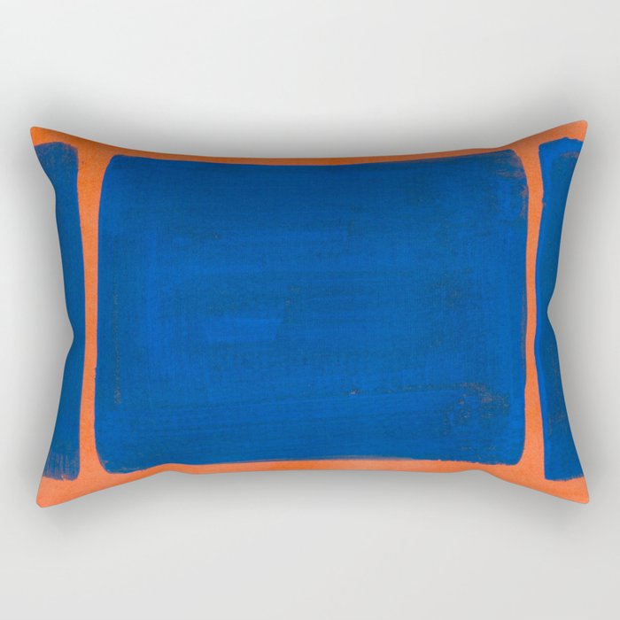 Colourful Field Orange And Blue Rectangular Pillow Gallery Image 2