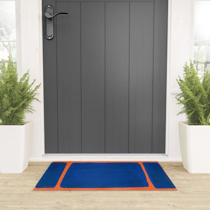 Colourful Field Orange And Blue Welcome Mat Gallery Image 3