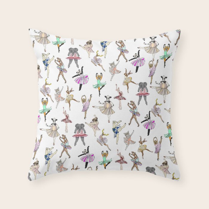 Animal Ballerinas Throw Pillow Gallery Image 6