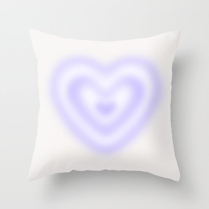 Retro psychedelic love heart blur gradient art Throw Pillow Gallery Image 6