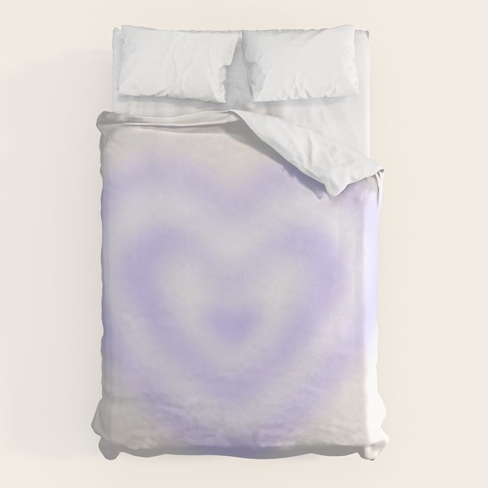 Retro psychedelic love heart blur gradient art Duvet Cover Gallery Image 1