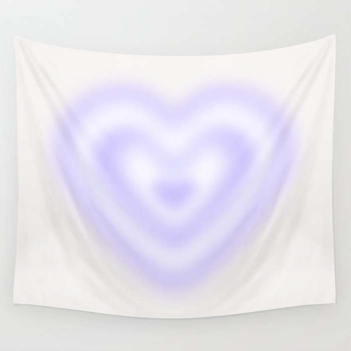 Retro psychedelic love heart blur gradient art Wall Tapestry Gallery Image 4