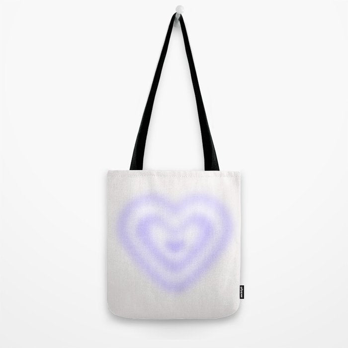 Retro psychedelic love heart blur gradient art Tote Bag Gallery Image 2