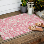 Checkered Pink Matrix Outdoor Rug Gallery Image 2